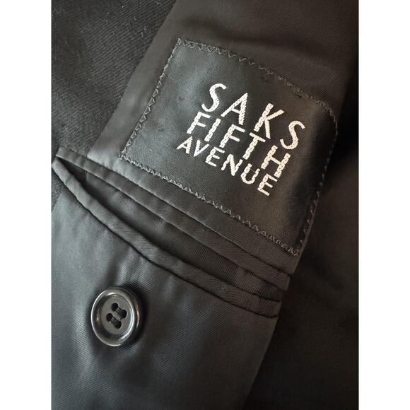 100% Cashmere Loro Piana Blazer Mens 46R Black 2 Button Saks Fifth Avenue - Picture 4 of 11